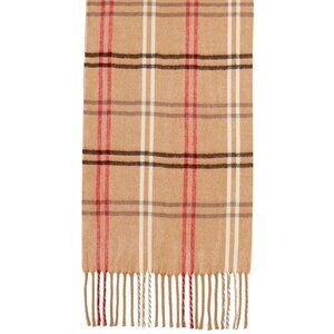 Steve Madden Womens Mid Weight Cozy Plaid Muffler Scarf Camel $42 1139/360